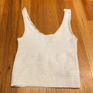 White Bunched Crop Top